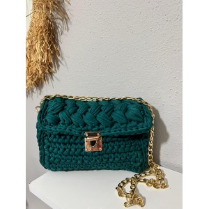 Yeşil Kağıt İp Örgü Çanta